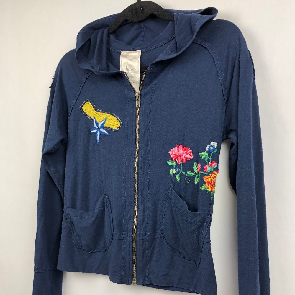 La Seine women's blue size XL zip front cardigan - Picture 2 of 8
